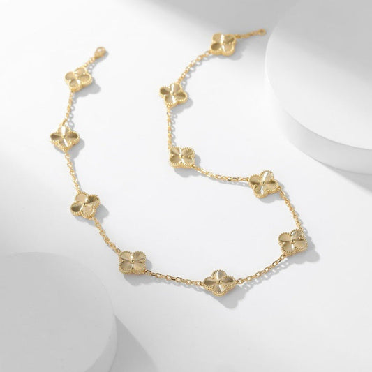 [Rose Jewelry]CLOVER 10 MOTIFS LASER NECKLACE