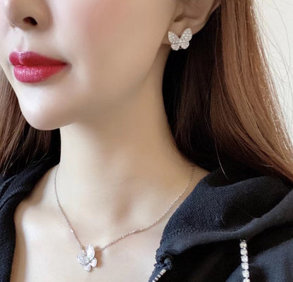 [Rose Tomorrow]BUTTERFLY ALL DIAMOND EARRINGS