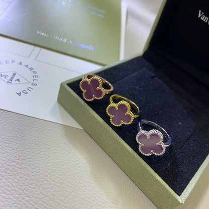 [Rose Tomorrow]CLOVER  PURPLE VIOLET RING