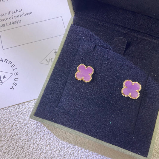 [Rose Tomorrow]CLOVER MINI 9.5MM  PURPLE VIOLET EARRINGS
