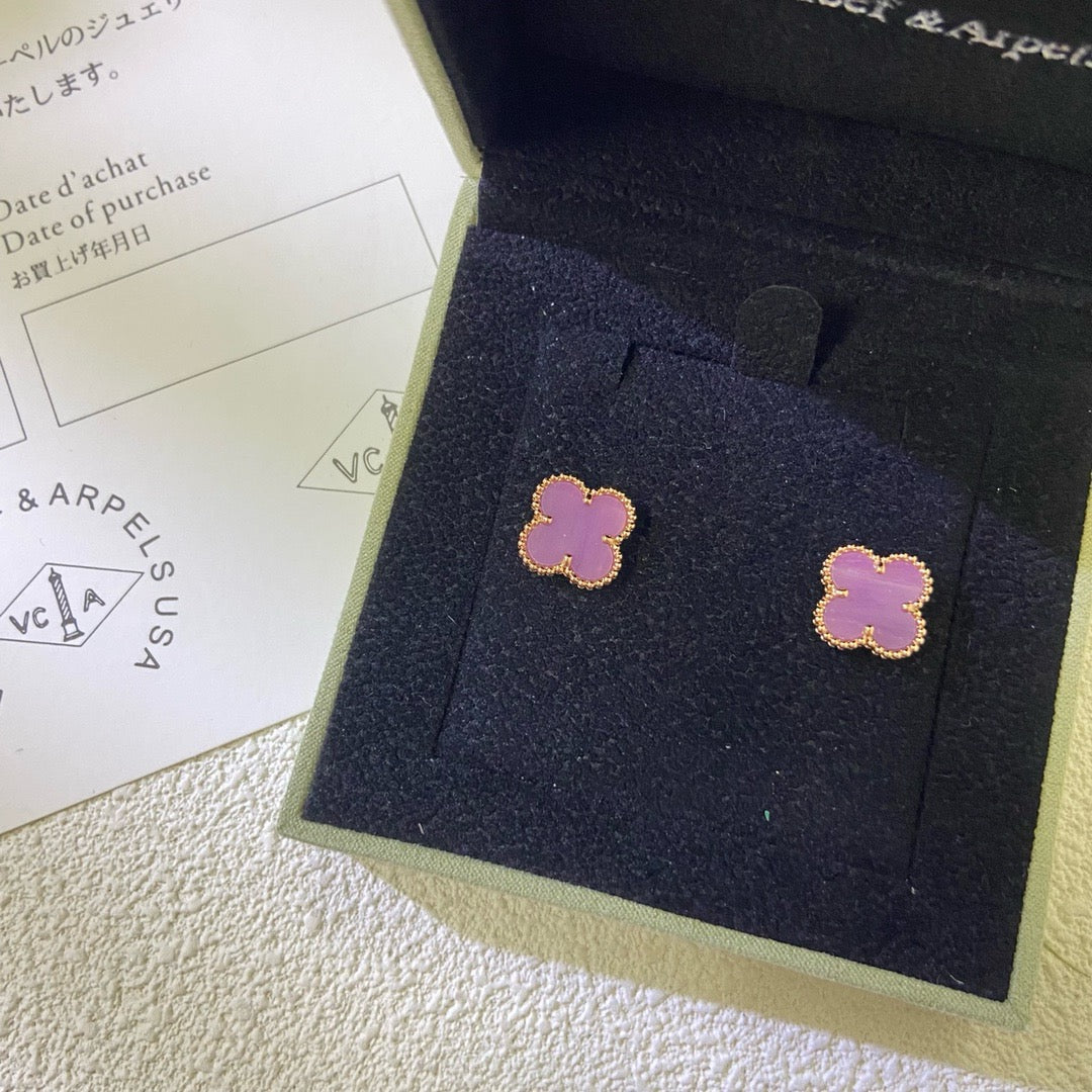 [Rose Tomorrow]CLOVER MINI 9.5MM  PURPLE VIOLET EARRINGS