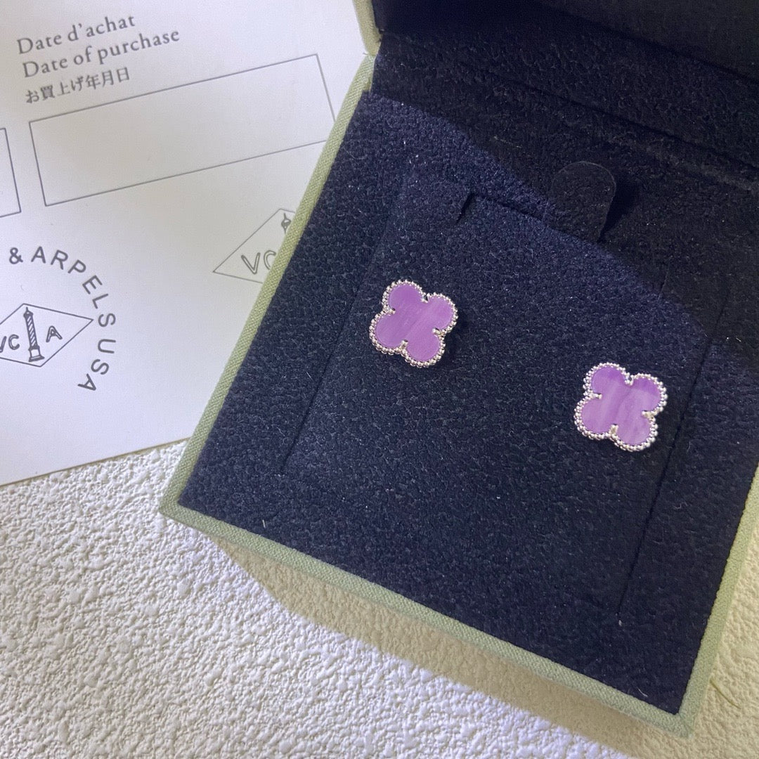 [Rose Tomorrow]CLOVER MINI 9.5MM  PURPLE VIOLET EARRINGS