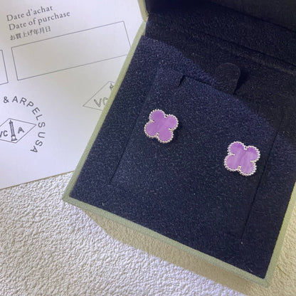 [Rose Tomorrow]CLOVER MINI 9.5MM  PURPLE VIOLET EARRINGS