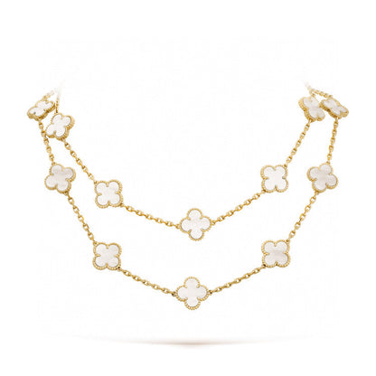 [💎ROSE💎]CLOVER 20 MOTIFS WHITE MOP NECKLACE
