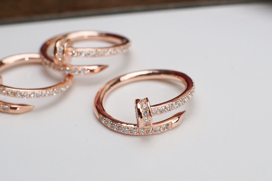 [Rose Jewelry]JUSTE RING 1.8MM PINK GOLD DIAMONDS