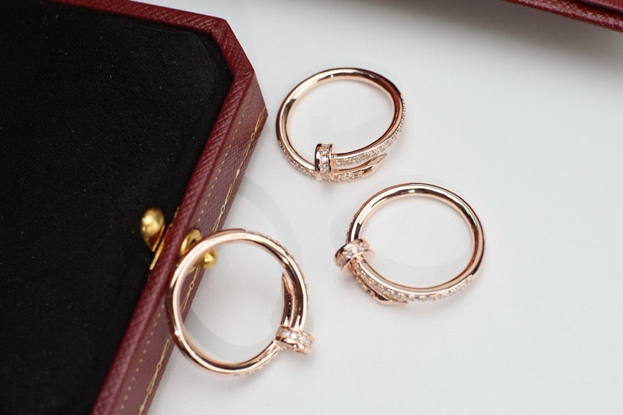 [Rose Jewelry]JUSTE RING 1.8MM PINK GOLD DIAMONDS
