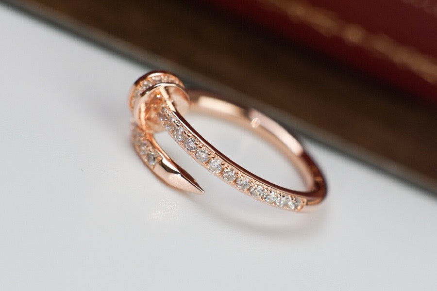 [Rose Jewelry]JUSTE RING 1.8MM PINK GOLD DIAMONDS