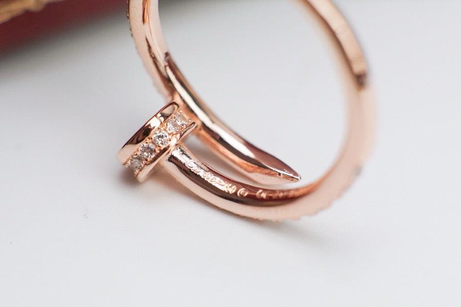 [Rose Jewelry]JUSTE RING 1.8MM PINK GOLD DIAMONDS