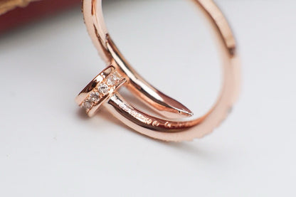 [Rose Jewelry]JUSTE RING 1.8MM PINK GOLD DIAMONDS