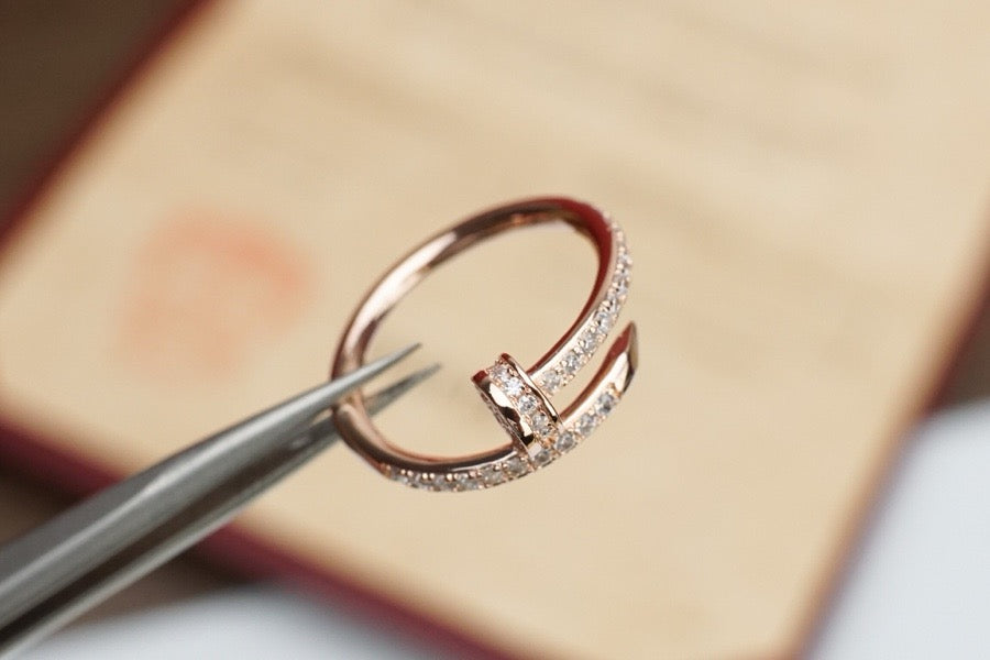 [Rose Jewelry]JUSTE RING 1.8MM PINK GOLD DIAMONDS