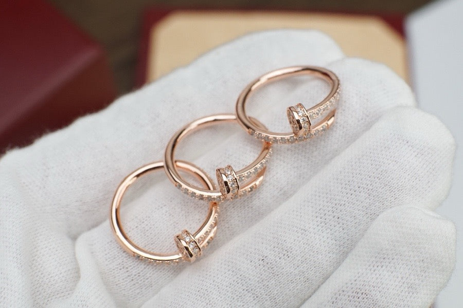[Rose Jewelry]JUSTE RING 1.8MM PINK GOLD DIAMONDS