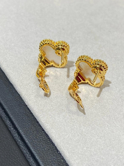 [Rose Jewelry] CLOVER LARGE (20mm) 1 MOTIFS WHITE MOP STUD EARRINGS