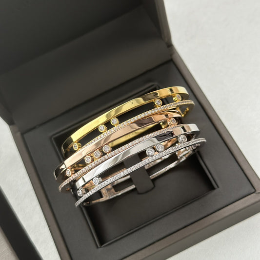 [Rose Jewelry]MK Half-Diamond Sliding Bracelet