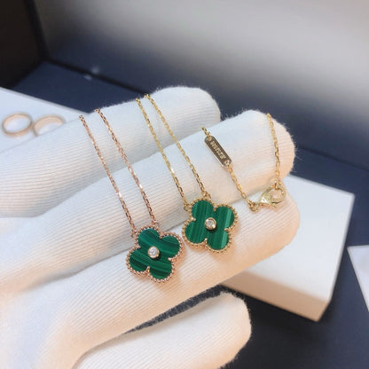 [💎ROSE💎]CLOVER 15MM DIAMOND TURQUOISE NECKLACE