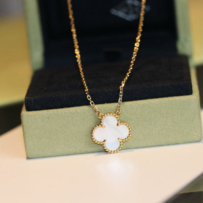 [💎ROSE💎]CLOVER  15MM WHITE MOTHER-OF-PEARL NECKLACE