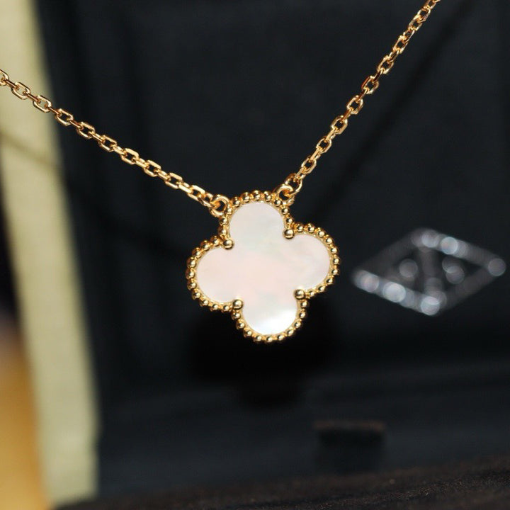 [💎ROSE💎]CLOVER  15MM WHITE MOTHER-OF-PEARL NECKLACE