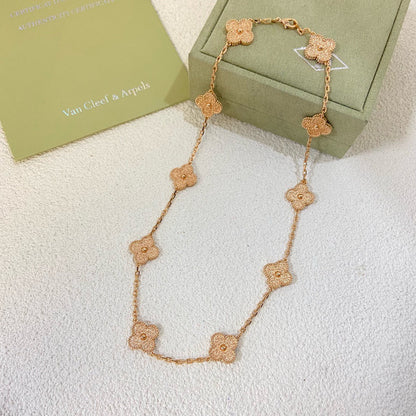 [Rose Tomorrow]CLOVER 10 Flower Gold-Plated Necklace