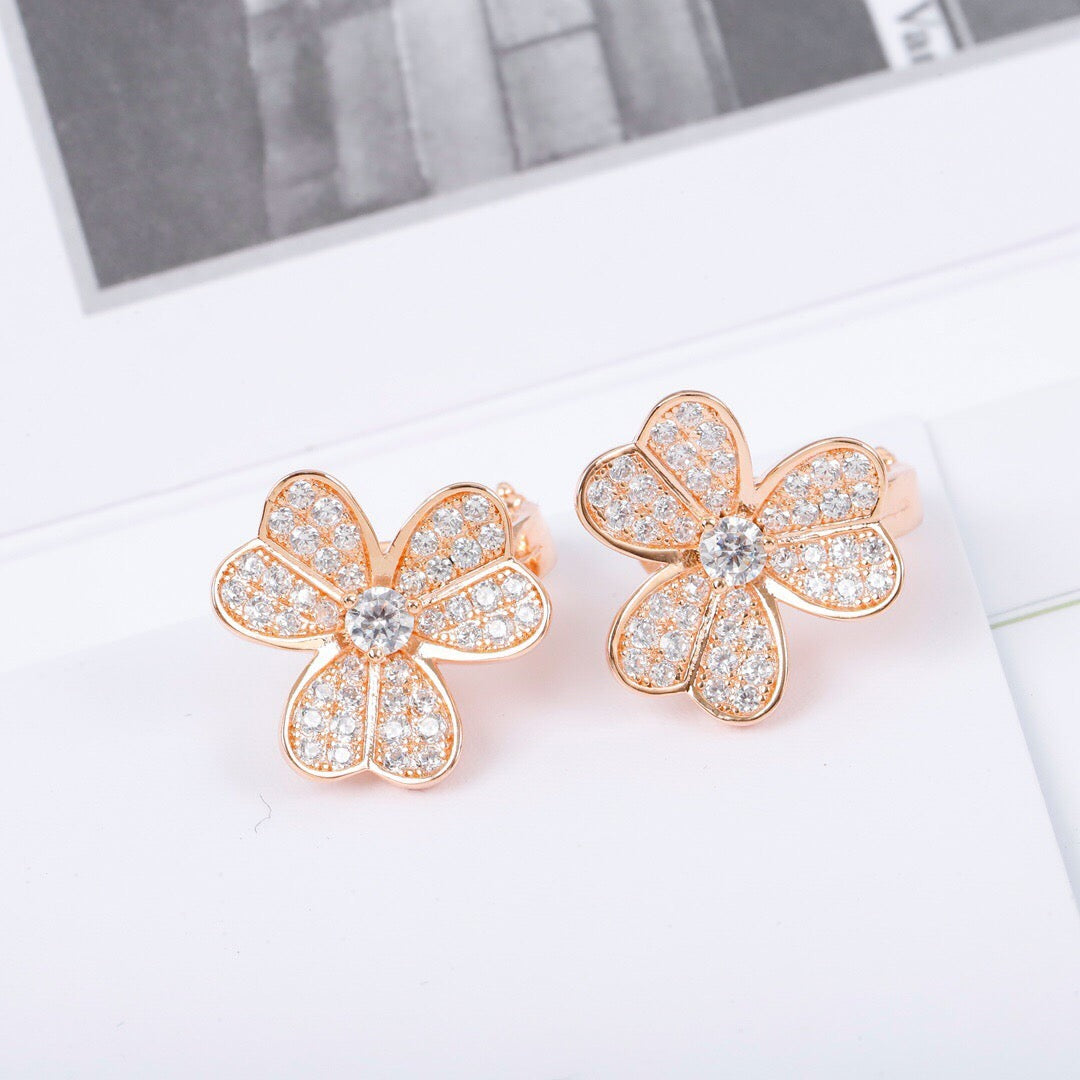 [Rose Tomorrow]CLOVER COMOS DIAMOND EARRINGS PINK GOLD