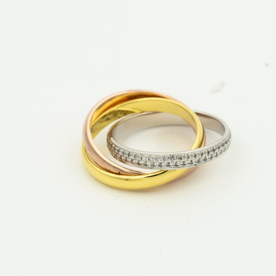 [Rose Tomorrow]TRINITY RING GOLD PINK GOLD SILVER DIAMONDS