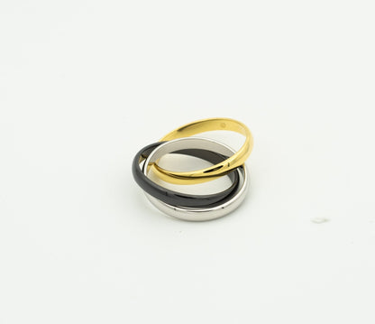 [Rose Tomorrow]TRINITY RING BLACK GOLD SILVER