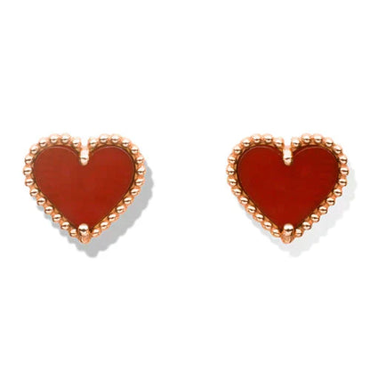 [💎ROSE💎]HEART CARNELIAN STUD EARRINGS