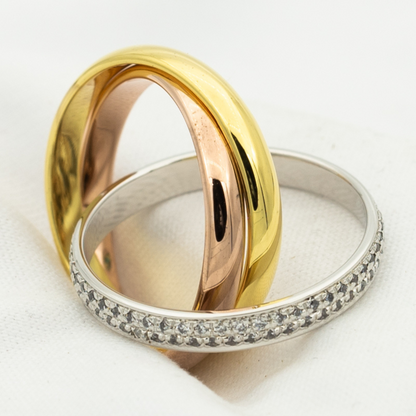 [Rose Tomorrow]TRINITY RING GOLD PINK GOLD SILVER DIAMONDS