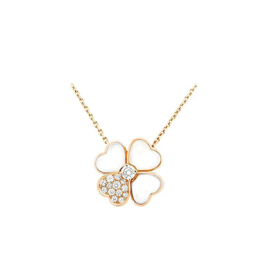 [💎ROSE💎]CLOVER MOP DIAMOND ROSE GOLD NECKLACE