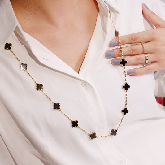 [💎ROSE💎]CLOVER 20 MOTIFS ONYX ROSE GOLD