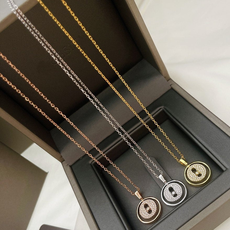 [✨Rose💎]LUCKY MOVER PM PAVED NECKLACE