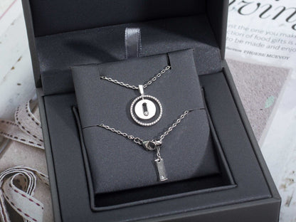 [✨Rose💎]LUCKY MOVE PM NECKLACE SILVER DIAMOND