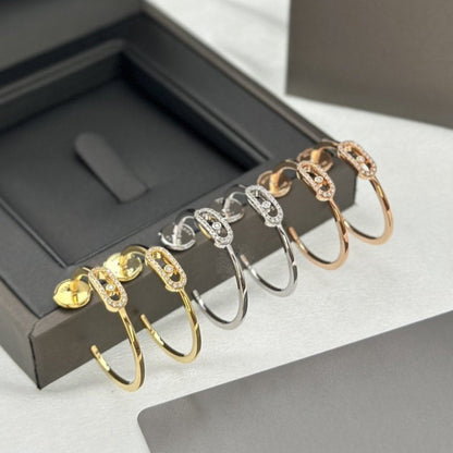 [✨Rose💎]CREOLES MOVE UNO PM DIAMOND EARRINGS