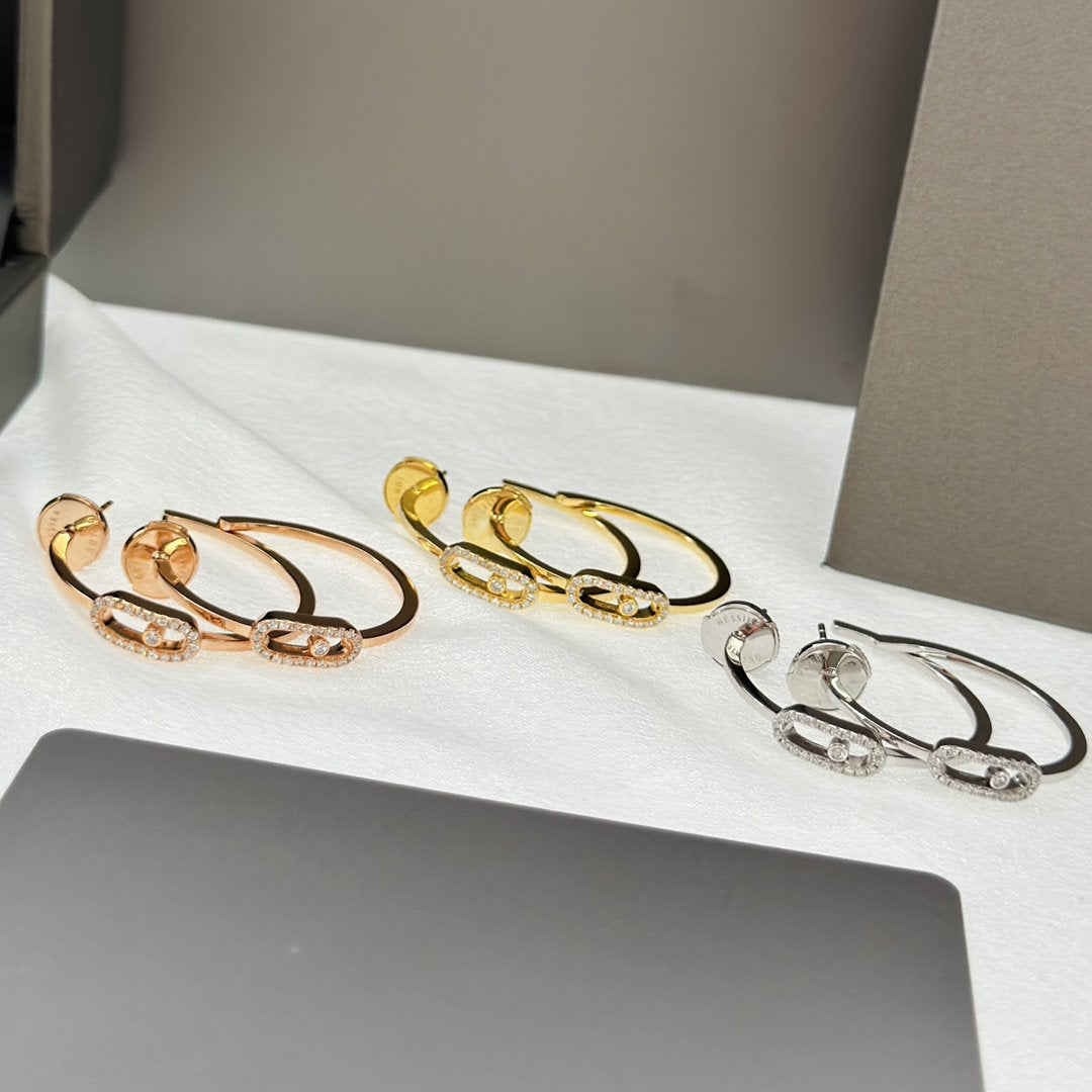 [✨Rose💎]CREOLES MOVE UNO PM DIAMOND EARRINGS