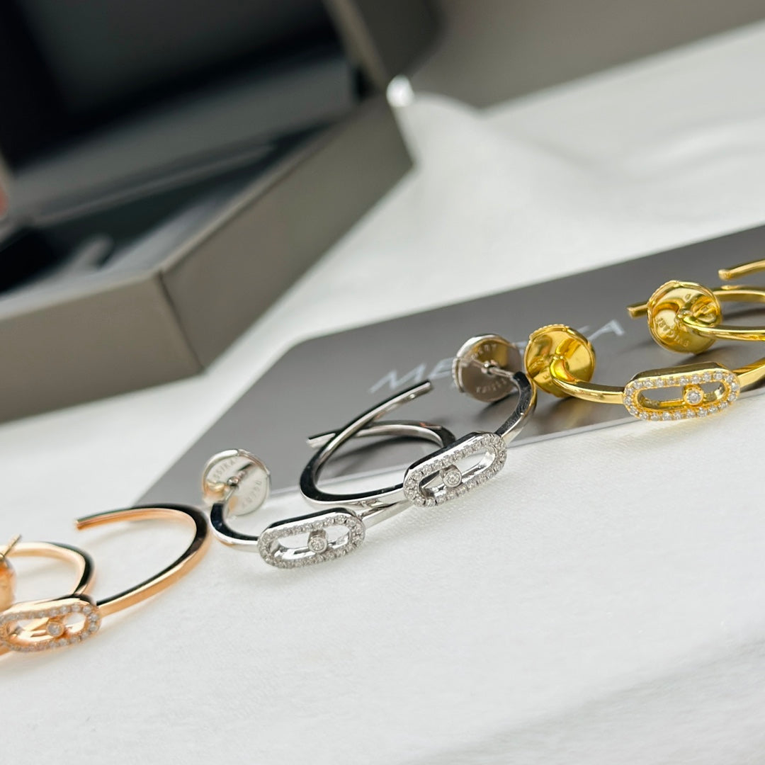 [✨Rose💎]CREOLES MOVE UNO PM DIAMOND EARRINGS