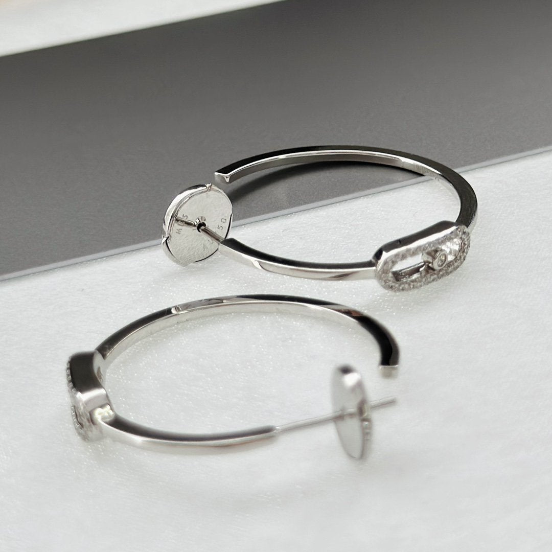 [✨Rose💎]CREOLES MOVE UNO PM DIAMOND EARRINGS