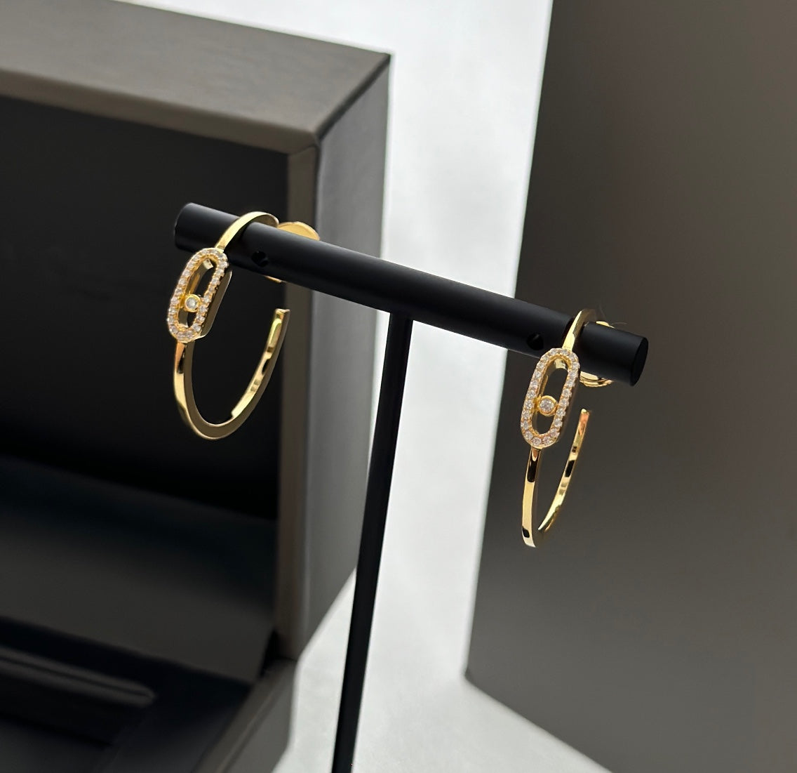 [✨Rose💎]CREOLES MOVE UNO PM DIAMOND EARRINGS
