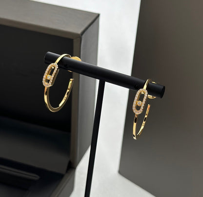[✨Rose💎]CREOLES MOVE UNO PM DIAMOND EARRINGS