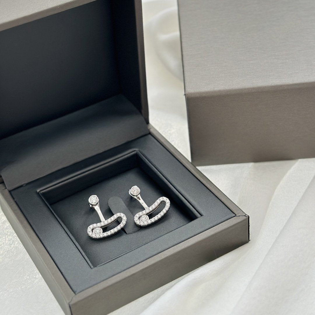 [✨Rose💎]MOVE UNO SILVER DIAMOND EARRINGS