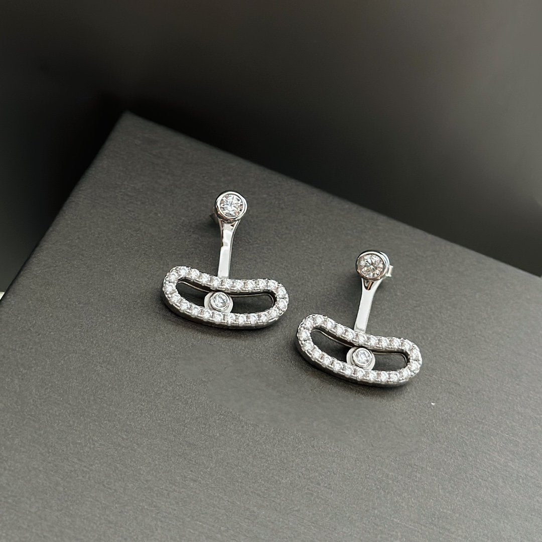 [✨Rose💎]MOVE UNO SILVER DIAMOND EARRINGS
