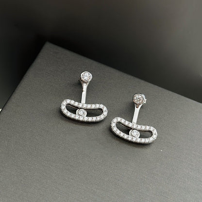 [✨Rose💎]MOVE UNO SILVER DIAMOND EARRINGS