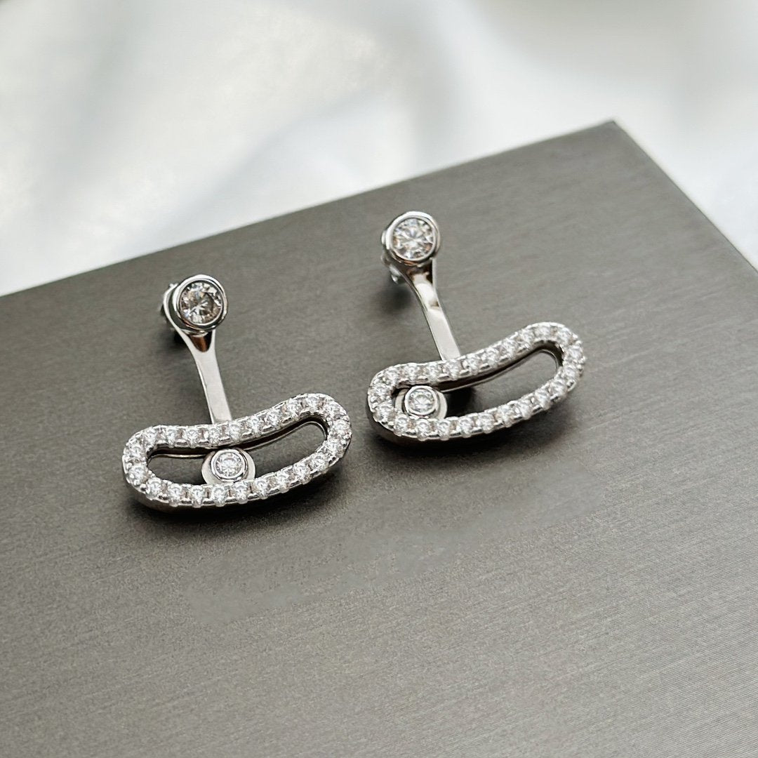 [✨Rose💎]MOVE UNO SILVER DIAMOND EARRINGS