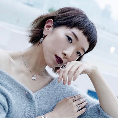 [✨Rose💎]LUCKY MOVE ARROW PINK GOLD DIAMOND EARRINGS