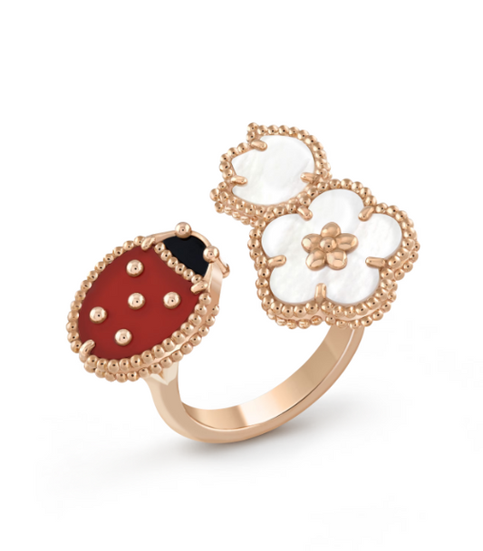 [Rose Jewelry]LUCKY 3 MOTIF ROSE GOLD RING