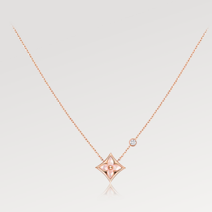 [Rose Tomorrow]STAR PINK MOP 1 DIAMOND PINK GOLD NECKLACE