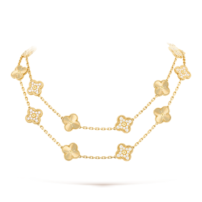 [Rose Tomorrow]CLOVER 20 MOTIFS LASER DIAMOND NECKLACE