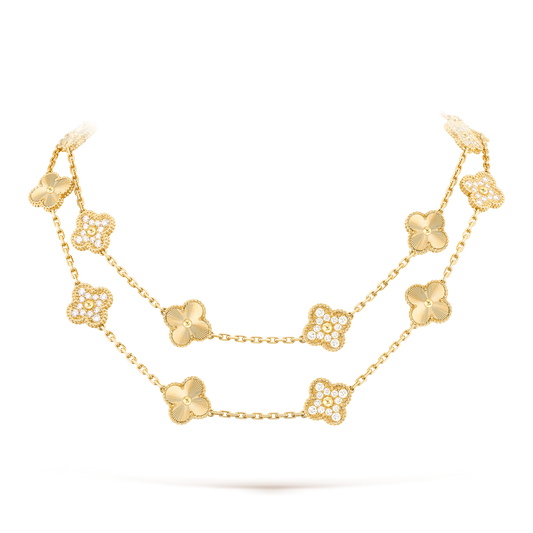 [Rose Tomorrow]CLOVER 20 MOTIFS LASER DIAMOND NECKLACE