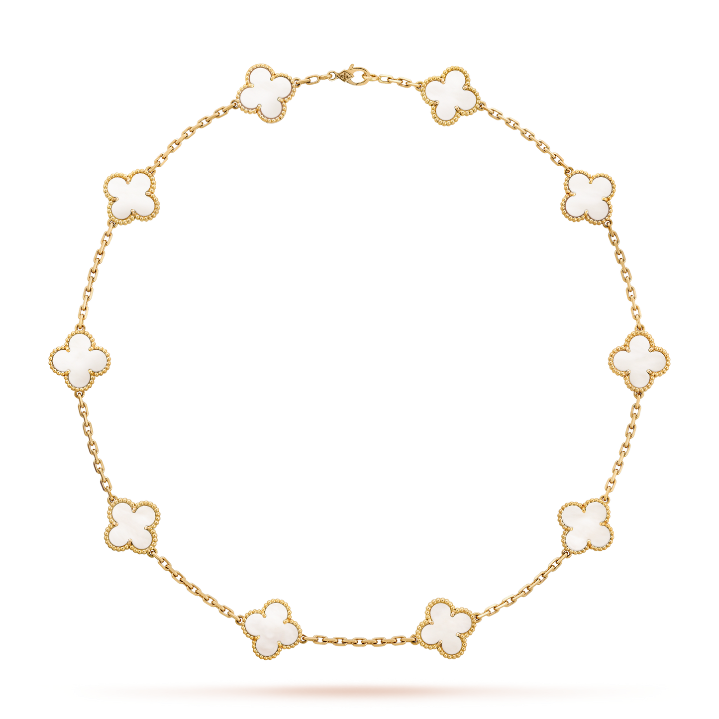 [Rose Tomorrow]CLOVER 10 MOTIFS WHITE MOTHER OF PEARL NECKLACE