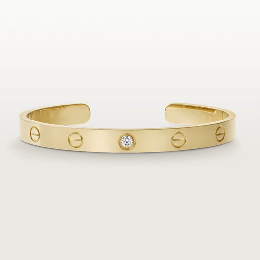 [Rose Jewelry]LOVE BRACELET 6.1MM 1 DIAMOND OPEN CUFF