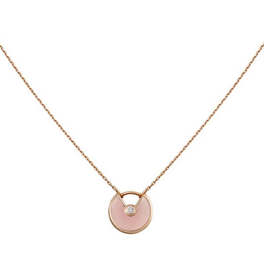 [Rose Jewelry]AMULETTE ROSE GOLD PINK MOP NECKLACE
