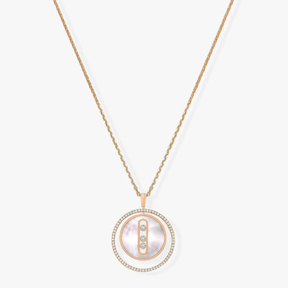 [✨Rose💎]LUCKY MOVE MM NACRE BLANCHE DIAMOND NECKLACE