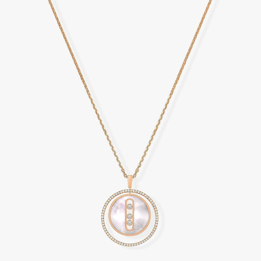 [✨Rose💎]LUCKY MOVE MM NACRE BLANCHE DIAMOND NECKLACE